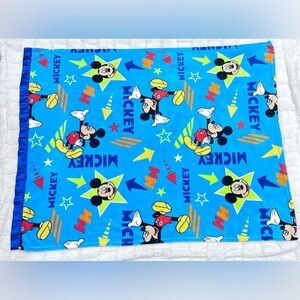 Disney Mickey Mouse Blue Baby/Toddler Fleece Blanket with Satin Trim, 40"x 50"
